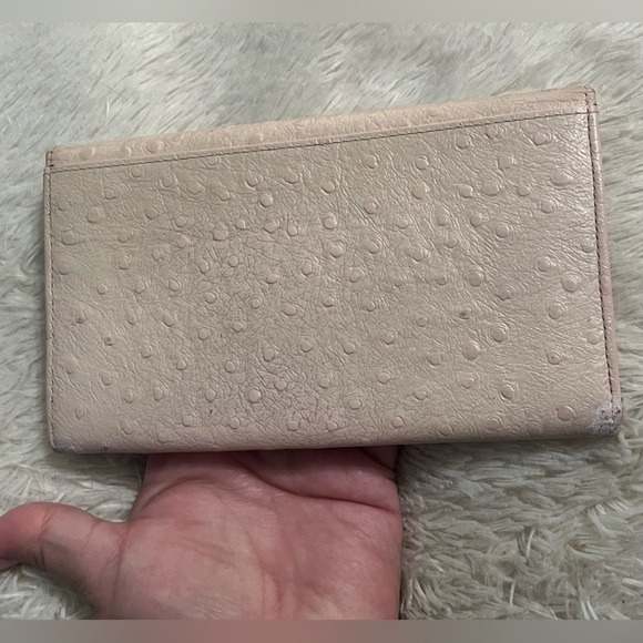 VERSACE Ostrich leather long light pink wallet - Picture 5 of 15